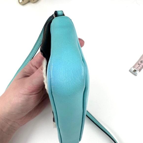 Fendi Teal Monster Mini Baguette Evening Bag Blue Green SHW Authentic CoA - Picture 3 of 11